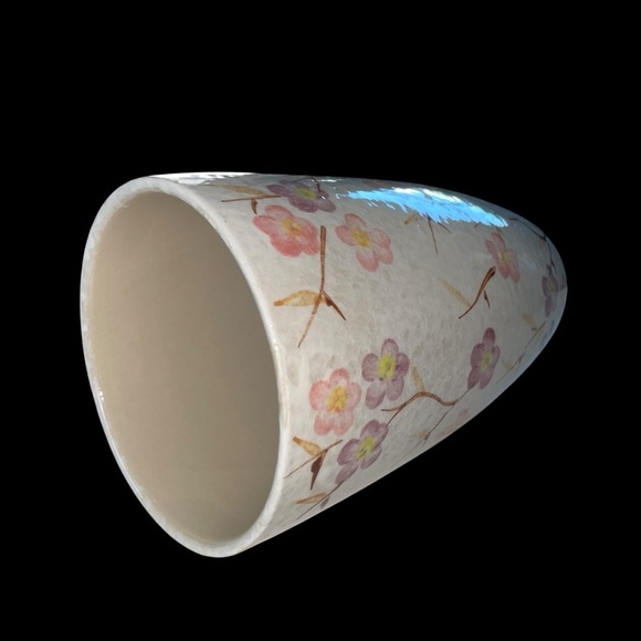 Classic Floral Ceramic Vase – White with Pink & Purple Blossoms - Picture 6 of 14